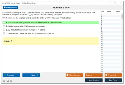 Avaya 7497X Avaya Oceana - Solution Support Exam Practice test exam simulator test engine exam Prep practice test questions answers Image 6