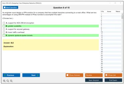Cisco 300-420 Designing Cisco Enterprise Networks (ENSLD) Practice test exam simulator test engine exam Prep practice test questions answers Image 8
