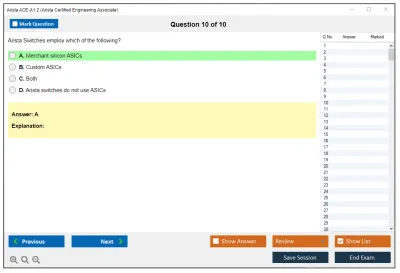 Arista ACE-A1.2 Arista Certified Engineering Associate Exam Practice test exam simulator test engine exam Prep practice test questions answers Image 10