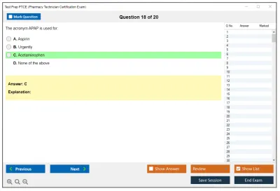 Test Prep PTCE Pharmacy Technician Certification Exam Practice test exam simulator test engine exam Prep practice test questions answers Image 18