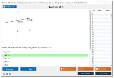 Test Prep GED-Test General Educational Development Test: Social Studies, Language Arts - Writing, Science, Language Arts - Reading, Mathematics Practice test exam simulator test engine exam Prep practice test questions answers Image 8