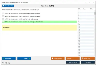 Juniper JN0-221 Automation and DevOps, Associate Practice test exam simulator test engine exam Prep practice test questions answers Image 6