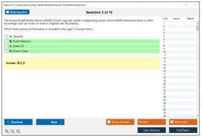 Avaya 3313 Avaya Aura® Contact Center Maintenance and Troubleshooting Exam Practice test exam simulator test engine exam Prep practice test questions answers Image 3