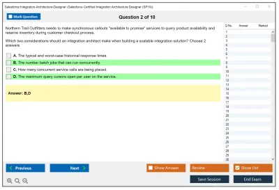 Salesforce Integration-Architecture-Designer Salesforce Certified Integration Architect Practice test exam simulator test engine exam Prep practice test questions answers Image 2