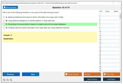 IMA CMA-Financial-Planning-Performance-and-Analytics CMA Part 1: Financial Planning - Performance and Analytics Exam Practice test exam simulator test engine exam Prep practice test questions answers Image 10