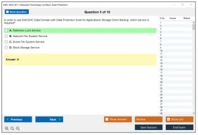 EMC DES-3611 Specialist Technology Architect, Data Protection Practice test exam simulator test engine exam Prep practice test questions answers Image 5