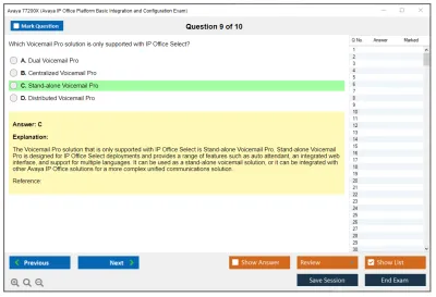 Avaya 77200X Avaya IP Office Platform Basic Integration and Configuration Exam Practice test exam simulator test engine exam Prep practice test questions answers Image 9