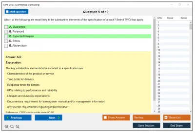 CIPS L4M3 Commercial Contracting Practice test exam simulator test engine exam Prep practice test questions answers Image 5