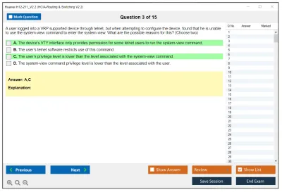 Huawei H12-211_V2.2 HCIA-Routing &amp; Switching V2.2 Practice test exam simulator test engine exam Prep practice test questions answers Image 3