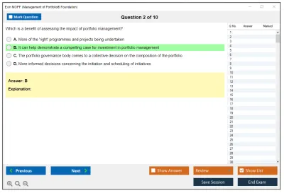 Exin MOPF Management of Portfolio® Foundation Practice test exam simulator test engine exam Prep practice test questions answers Image 2