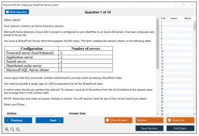 Microsoft MS-301 Deploying SharePoint Server Hybrid Practice test exam simulator test engine exam Prep practice test questions answers Image 1