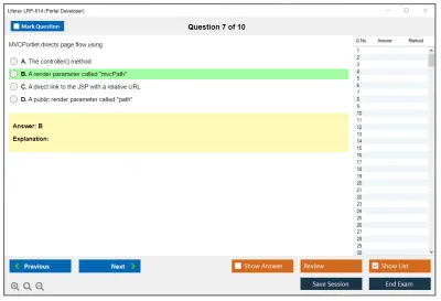Liferay LRP-614 Portal Developer Practice test exam simulator test engine exam Prep practice test questions answers Image 7