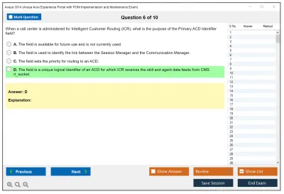 Avaya 3314 Avaya Aura Experience Portal with POM Implementation and Maintenance Exam Practice test exam simulator test engine exam Prep practice test questions answers Image 6