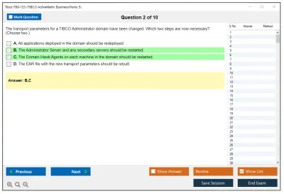 Tibco TB0-123 TIBCO ActiveMatrix BusinessWorks 5 Practice test exam simulator test engine exam Prep practice test questions answers Image 2