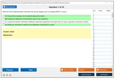 Salesforce Security-and-Privacy-Accredited-Professional Salesforce Security & Privacy Accredited Professional Exam Practice test exam simulator test engine exam Prep practice test questions answers Image 1
