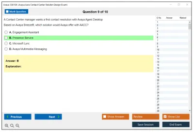 Avaya 33810X Avaya Aura Contact Center Solution Design Exam Practice test exam simulator test engine exam Prep practice test questions answers Image 9