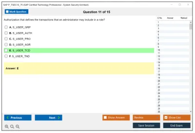 SAP P_TSEC10_75 SAP Certified Technology Professional - System Security Architect Practice test exam simulator test engine exam Prep practice test questions answers Image 11