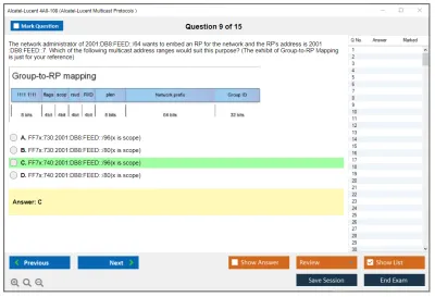 Alcatel-Lucent 4A0-108 Nokia Multicast Protocols Practice test exam simulator test engine exam Prep practice test questions answers Image 9