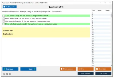 Pegasystems PEGAPCBA86V1 Pega Certified Business Architect (PCBA) 86V1 Practice test exam simulator test engine exam Prep practice test questions answers Image 5