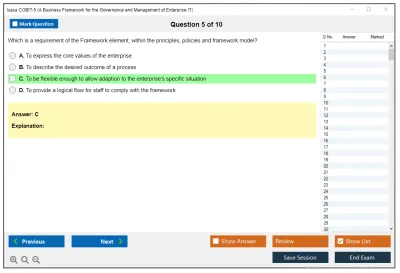 Isaca COBIT-5 A Business Framework for the Governance and Management of Enterprise IT Practice test exam simulator test engine exam Prep practice test questions answers Image 5