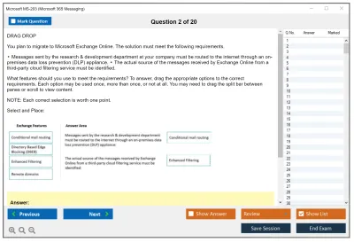 Microsoft MS-203 Microsoft 365 Messaging Practice test exam simulator test engine exam Prep practice test questions answers Image 2