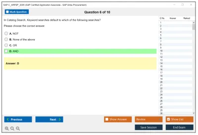 SAP C_ARP2P_2005 SAP Certified Application Associate - SAP Ariba Procurement Practice test exam simulator test engine exam Prep practice test questions answers Image 6