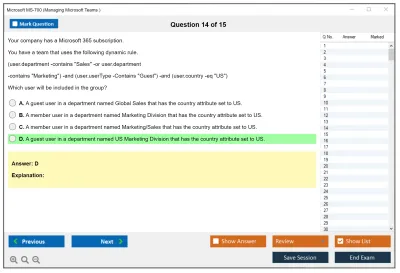 Microsoft MS-700 Managing Microsoft Teams Practice test exam simulator test engine exam Prep practice test questions answers Image 14