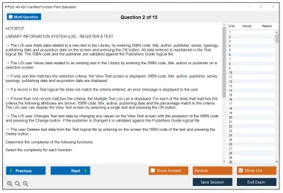 IFPUG I40-420 Certified Function Point Specialist Practice test exam simulator test engine exam Prep practice test questions answers Image 2