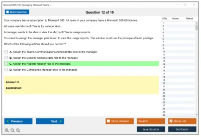 Microsoft MS-700 Managing Microsoft Teams Practice test exam simulator test engine exam Prep practice test questions answers Image 12