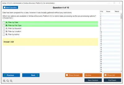 Veritas VCS-413 Administration of Veritas eDiscovery Platform 8.2 for Administrators Practice test exam simulator test engine exam Prep practice test questions answers Image 4