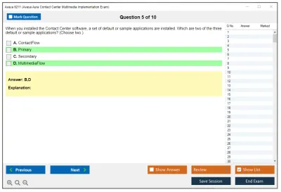 Avaya 6211 Avaya Aura Contact Center Multimedia Implementation Exam Practice test exam simulator test engine exam Prep practice test questions answers Image 5