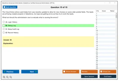 Salesforce Advanced-Administrator Salesforce Certified Advanced Administrator Practice test exam simulator test engine exam Prep practice test questions answers Image 15