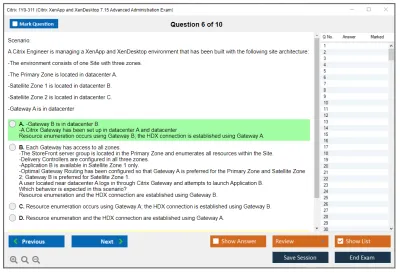 Citrix 1Y0-311 Citrix XenApp and XenDesktop 7.15 Advanced Administration Exam Practice test exam simulator test engine exam Prep practice test questions answers Image 6
