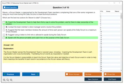 Scrum PSM-II Professional Scrum Master level II (PSM II) Practice test exam simulator test engine exam Prep practice test questions answers Image 3