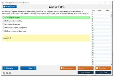 Exin SCNS SCNS Tactical Perimeter Defense Practice test exam simulator test engine exam Prep practice test questions answers Image 10
