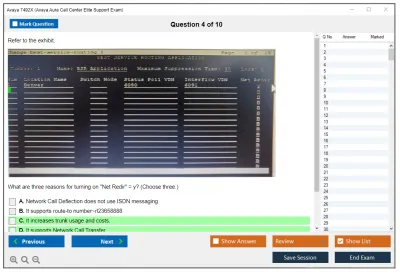 Avaya 7492X Avaya Aura® Call Center Elite Support Exam Practice test exam simulator test engine exam Prep practice test questions answers Image 4