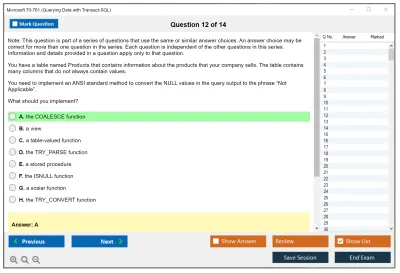 Microsoft 70-761 Querying Data with Transact-SQL Practice test exam simulator test engine exam Prep practice test questions answers Image 12