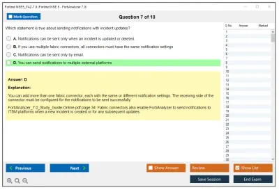 Fortinet NSE5_FAZ-7.0 Fortinet NSE 5 - FortiAnalyzer 7.0 Practice test exam simulator test engine exam Prep practice test questions answers Image 7