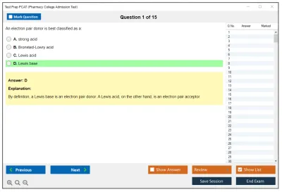 Test Prep PCAT Pharmacy College Admission Test Practice test exam simulator test engine exam Prep practice test questions answers Image 1