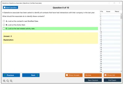 Salesforce Salesforce-Associate Salesforce Certified Associate Practice test exam simulator test engine exam Prep practice test questions answers Image 8