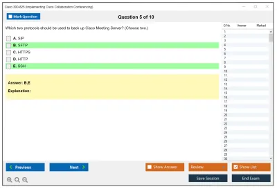Cisco 300-825 Implementing Cisco Collaboration Conferencing (CLCNF) Practice test exam simulator test engine exam Prep practice test questions answers Image 5