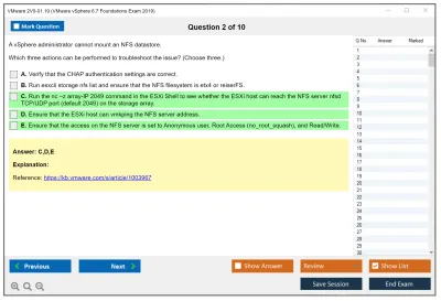 VMware 2V0-01.19 VMware vSphere 6.7 Foundations Exam 2019 Practice test exam simulator test engine exam Prep practice test questions answers Image 2