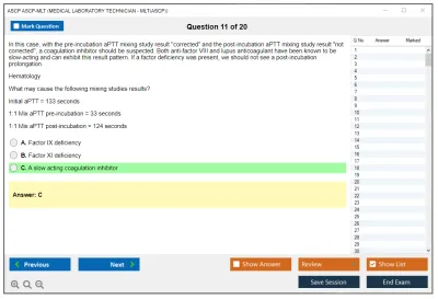 ASCP ASCP-MLT MEDICAL LABORATORY TECHNICIAN - MLT(ASCP) Practice test exam simulator test engine exam Prep practice test questions answers Image 11