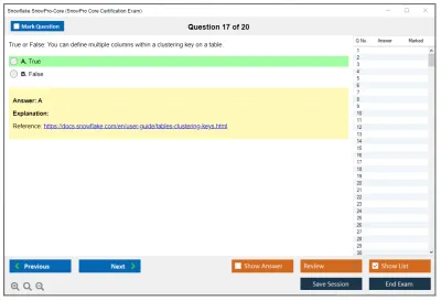 Snowflake SnowPro-Core SnowPro Core Certification Exam Practice test exam simulator test engine exam Prep practice test questions answers Image 17