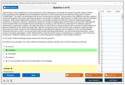 Test Prep CBEST-Section-2-Reading California Basic Educational Skills Test - Reading Practice test exam simulator test engine exam Prep practice test questions answers Image 3