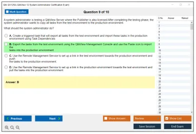 Qlik QV12SA QlikView 12 System Administrator Certification Exam Practice test exam simulator test engine exam Prep practice test questions answers Image 9