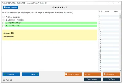 Fortinet NSE7_ATP-2.5 Fortinet NSE 7 - Advanced Threat Protection 2.5 Practice test exam simulator test engine exam Prep practice test questions answers Image 2