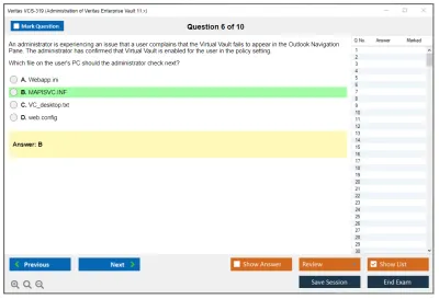 Veritas VCS-319 Administration of Veritas Enterprise Vault 11.x Practice test exam simulator test engine exam Prep practice test questions answers Image 6