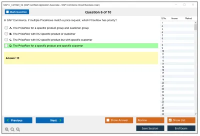 SAP C_C4H320_02 SAP Certified Application Associate - SAP Commerce Cloud Business User Practice test exam simulator test engine exam Prep practice test questions answers Image 6