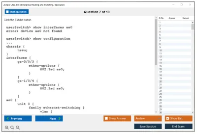 Juniper JN0-348 Enterprise Routing and Switching, Specialist Practice test exam simulator test engine exam Prep practice test questions answers Image 7